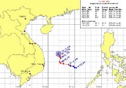 Sức gió vùng gần tâm bão sẽ mạnh cấp 12.