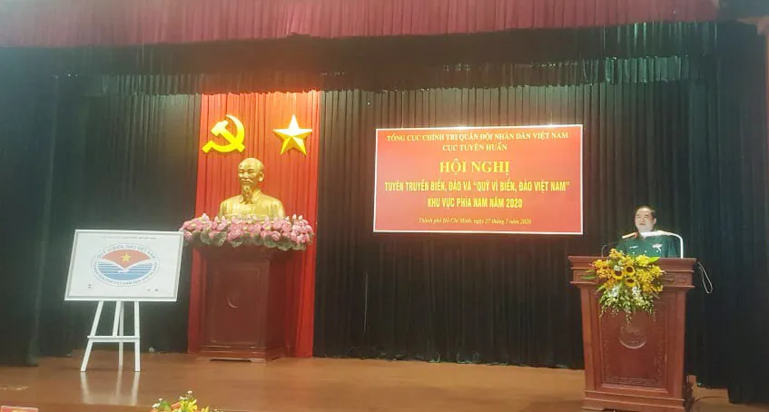  Thiếu tướng Ngô Thanh Hải, Cục trưởng Cục Dân vận phát biểu tại hội nghị. Ảnh: HOÀI NAM