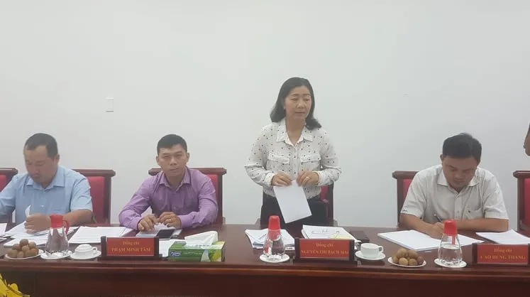 Phó Trưởng ban Thường trực Ban Dân vận Thành ủy TPHCM Nguyễn Thị Bạch Mai phát biểu tại buổi làm việc