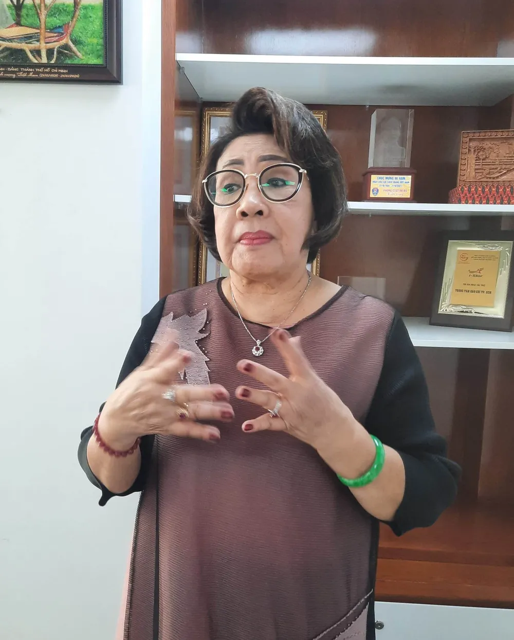 NSND Lệ Thủy tại buổi gặp gỡ báo chí