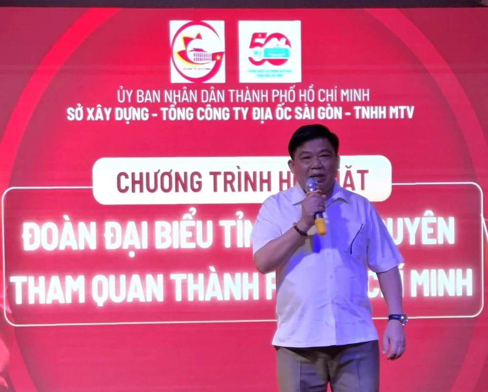 Phó Giám đốc Sở Nội vụ tỉnh Thái Nguyên Nguyễn Văn Hiển, Trưởng đoàn đại biểu tỉnh Thái Nguyên phát biểu tại buổi tiếp