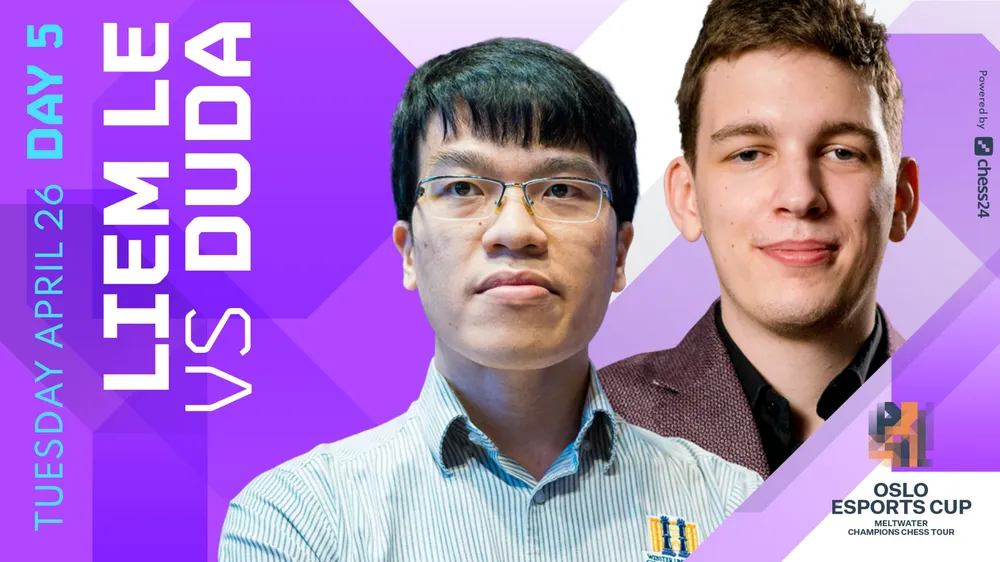 Lê Quang Liêm đánh bại nhà vô địch World Cup cờ vua Jan-Krzysztof Duda - Ảnh: CHESS24