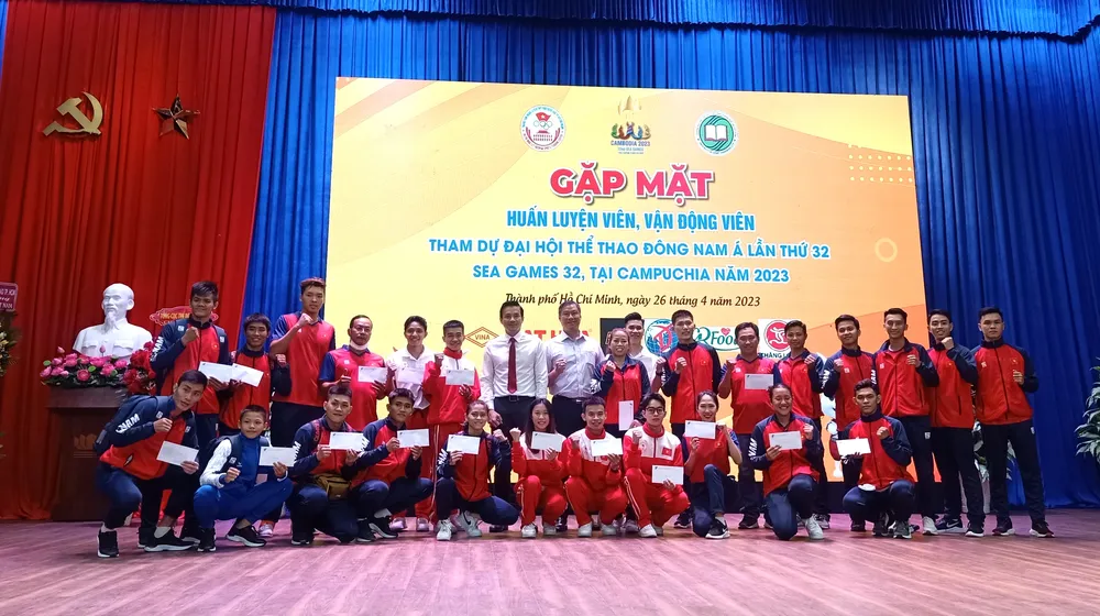 Các VĐV TPHCM quyết tâm giành thành tích cao tại SEA Games 32. Ảnh: THANH TÙNG