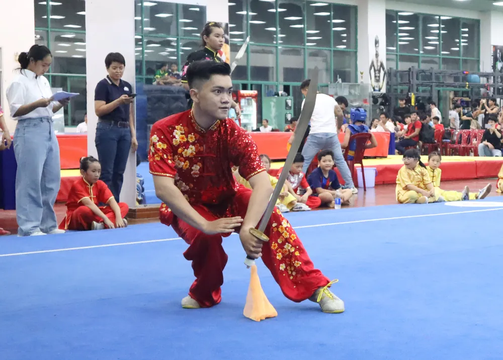 Những bài dự thi nội dung Taolu được đầu tư kỹ lưỡng, mang tính chuyên môn cao. Ảnh: THANH TÙNG