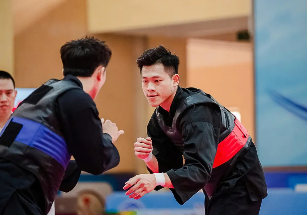 Nguyễn Tấn Sang là một trong những VĐV chủ lực của đội tuyển pencak silat TPHCM