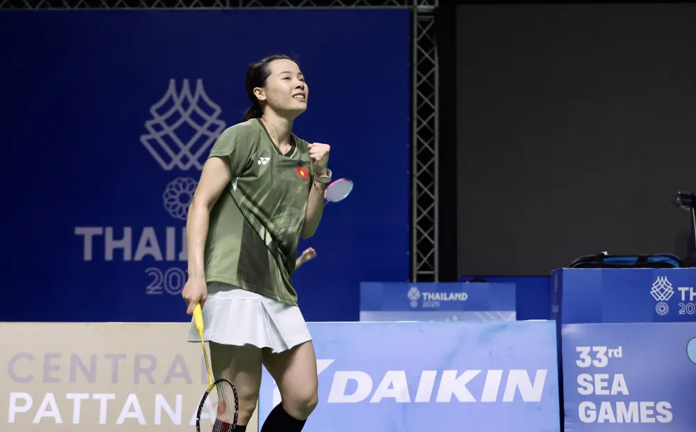Nguyễn Thùy Linh giành một chiến thắng cho cầu lông Việt Nam. Ảnh: DŨNG PHƯƠNG 
