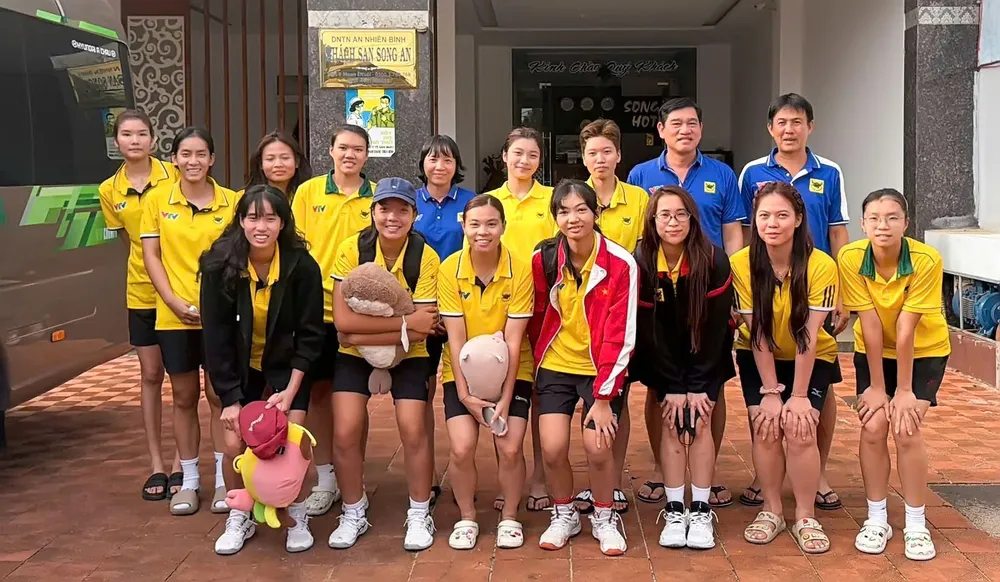 Đội Trẻ VTV Bình Điền Long An sẵn sàng cho giải đấu. Ảnh: Quỳnh Mai 