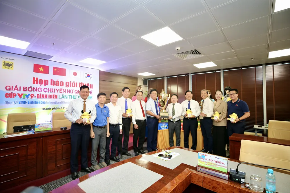 Họp báo giới thiệu Giải bóng chuyền nữ quốc tế Cúp VTV9 – Bình Điền 2026. Ảnh: Quỳnh Mai