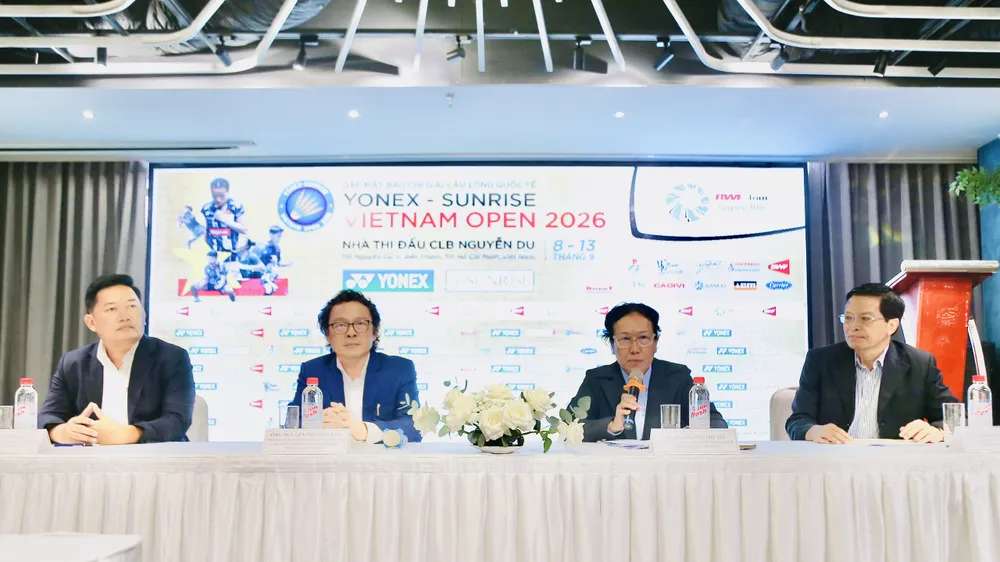 Ban tổ chức thông tin về giải đấu 2026. Ảnh: DŨNG PHƯƠNG 