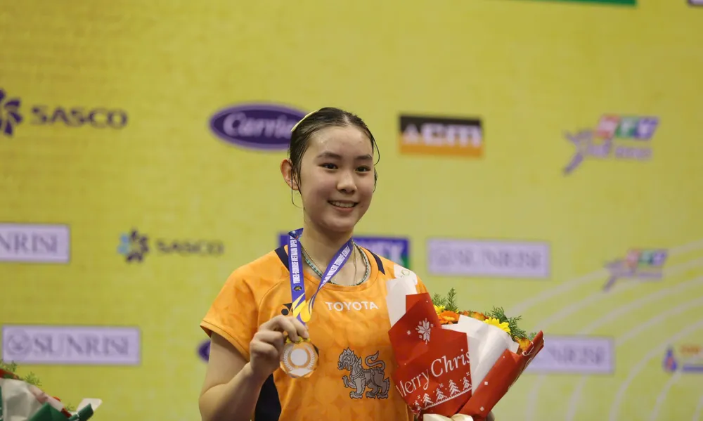 Sarunrak Vitidsarn vô địch đơn nữ Vietnam Open 2026. Ảnh: THANH TÙNG 