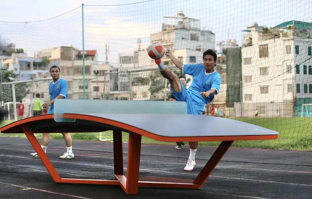 Bá Trường Giang là VĐV trụ cột của teqball TPHCM, cũng như teqball Việt Nam từ ngày đầu phát triển. Ảnh: DŨNG PHƯƠNG 