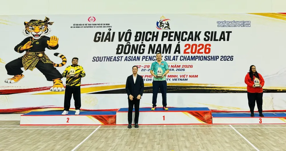 Đội tuyển pencak silat Việt Nam giành hạng nhất toàn đoàn giải vô địch Đông Nam Á. Ảnh: THANH TÙNG 