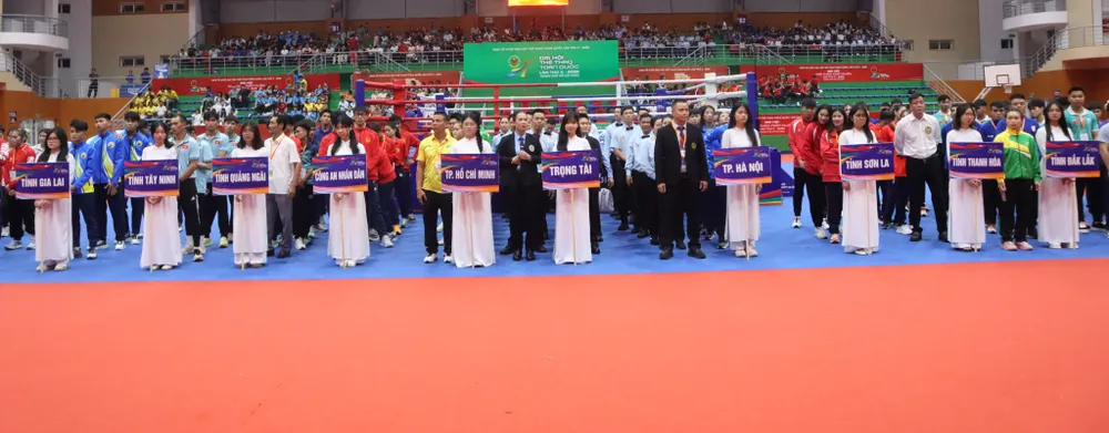 21 đơn vị tham dự môn Muay Đại hội thể thao toàn quốc 2026. Ảnh: THANH TÙNG 