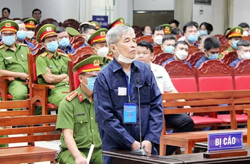 Bị cáo Hữu tại phiên toà sơ thẩm