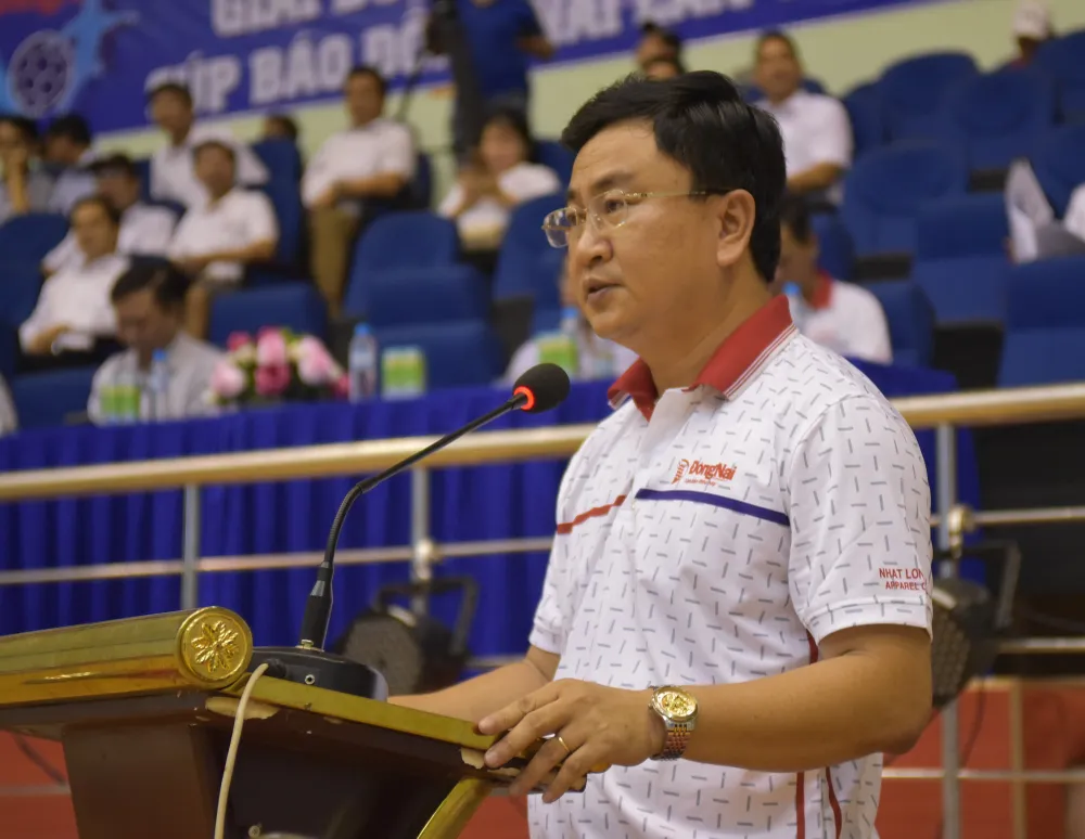 Nhà báo Đào Văn Tuấn, Tổng Biên tập Báo Đồng Nai, Trưởng Ban tổ chức giải phát biểu