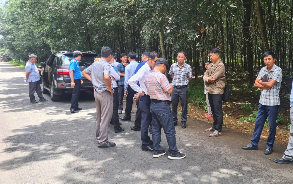 Đoàn kiểm tra làm việc về phản ánh liên quan đến đường Sông Nhạn - Dầu Giây