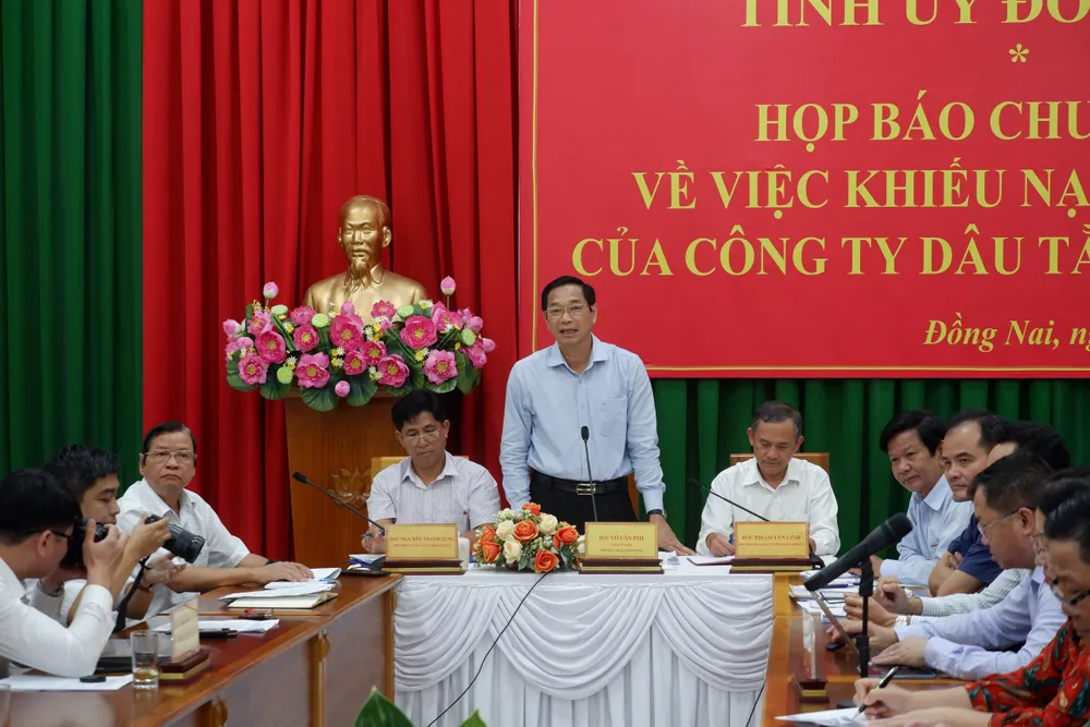 Phó Chủ tịch UBND tỉnh Đồng Nai Võ Văn Phi thông tin về vụ việc