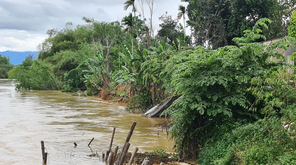 Quảng Nam: Mưa lớn làm vỡ đập tạm ngăn mặn trên sông Vĩnh Điện ảnh 2