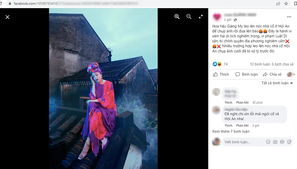 Hội An yêu cầu một nhà thiết kế xóa hình ảnh người mẫu ngồi trên mái nhà cổ ảnh 1