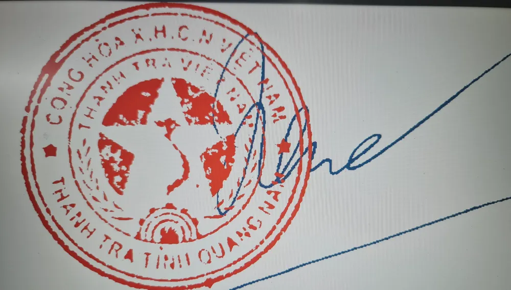 Hình ảnh con dấu không thể hiện rõ quần đảo Hoàng Sa