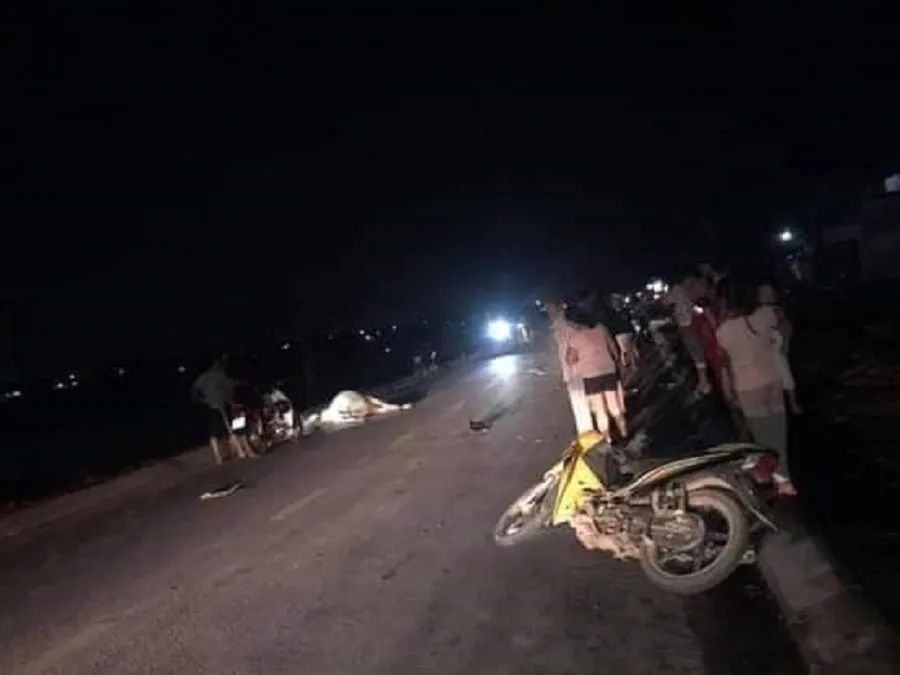Xe máy tông bò thả rông trên quốc lộ, 2 người thương vong ảnh 1