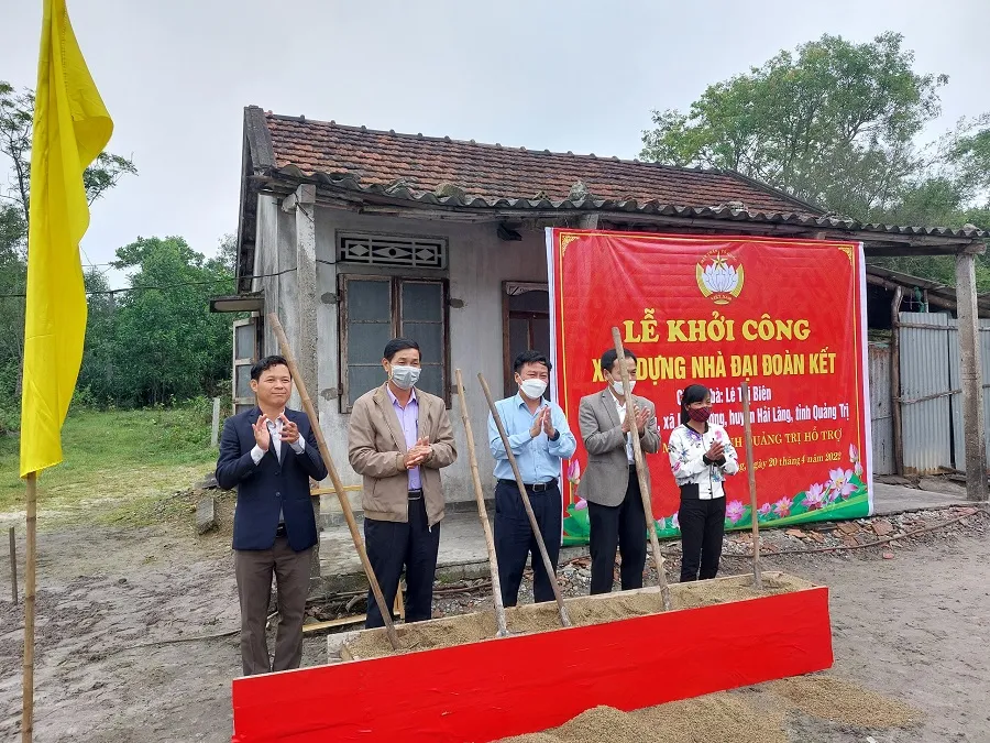Quảng Trị: Khởi công 4 nhà đại đoàn kết hỗ trợ các hộ gia đình khó khăn ảnh 1