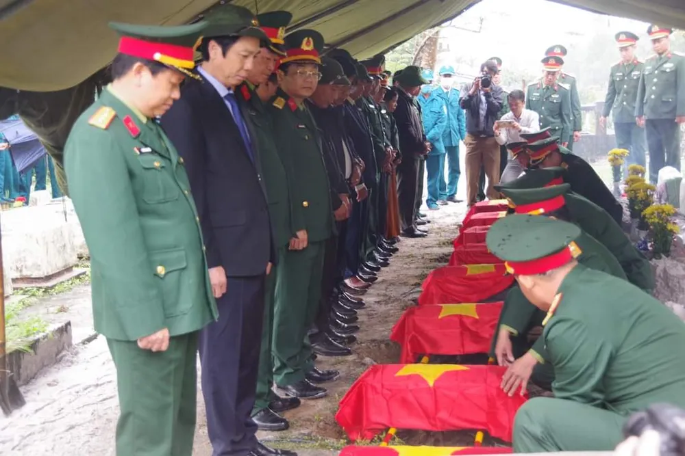 Các hài cốt liệt sĩ được an táng tại Nghĩa trang liệt sĩ huyện Triệu Phong