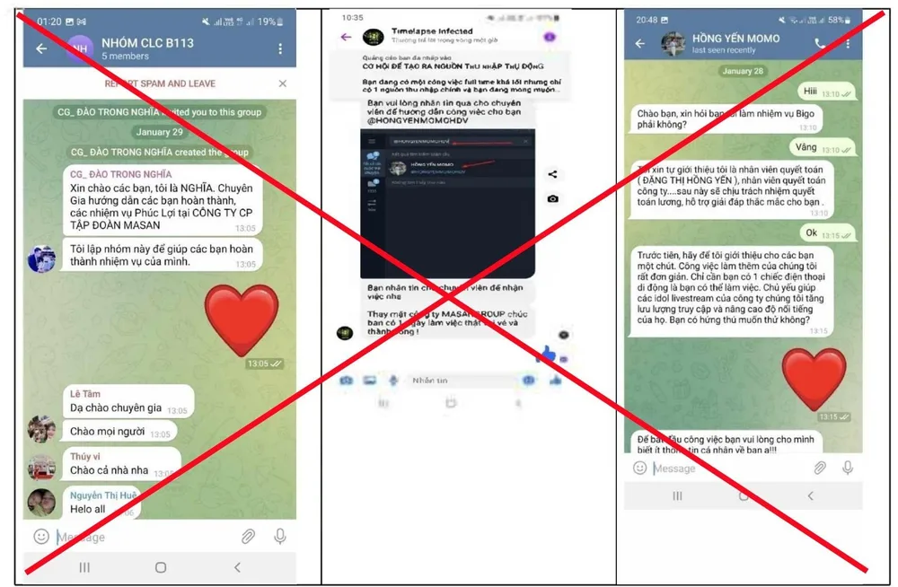 Một đoạn chat của đối tượng lừa đảo với các bị hại