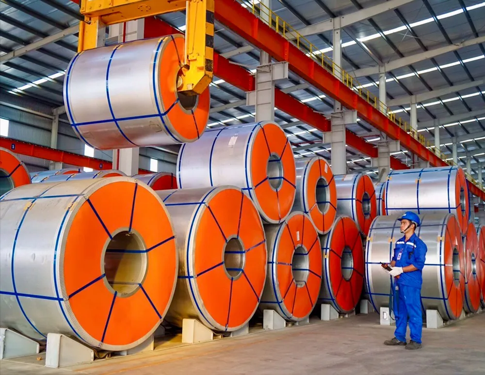 Dây chuyền sản xuất tại Nhà máy Tôn Đông Á (phường Hòa Lợi, TPHCM). Ảnh: Hoàng Hùng