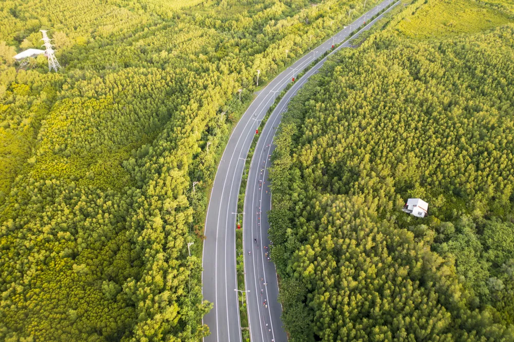 Hình 1_Cung đường diễn ra giải đấu xanh mướt đúng với cái tên “Lá phổi xanh” của TP.HCM. Cần Giờ được UNESCO công nhận là khu dự trữ sinh quyển thế giới đầu tiên của Vi.jpg