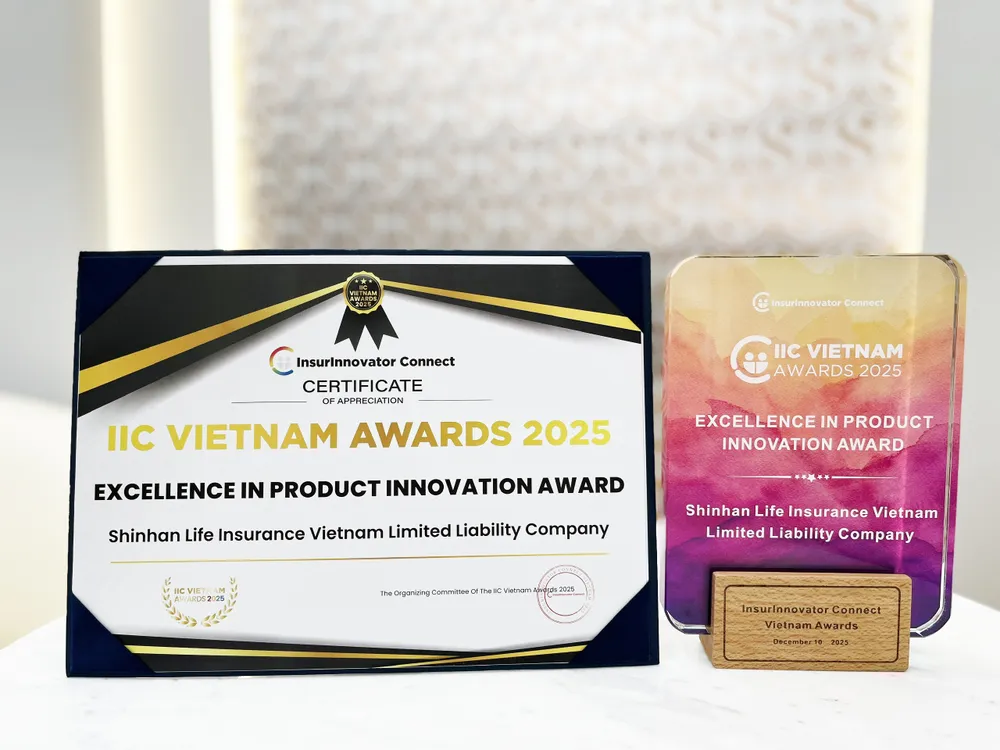 Giải thưởng khẳng định cam kết của Shinhan Life trong việc kiến tạo các giải pháp bảo vệ tài chính toàn diện cho khách hàng.jpg