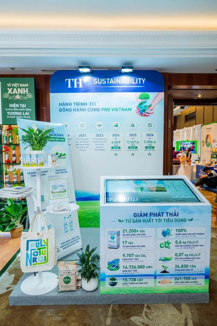 Trưng bày của Tập đoàn TH tạo ấn tượng tại Hội nghị PRO Vietnam 2026 với các con số thực tế ngắn gọn nhưng có tính lan tỏa hơn mọi lời giới thiệu