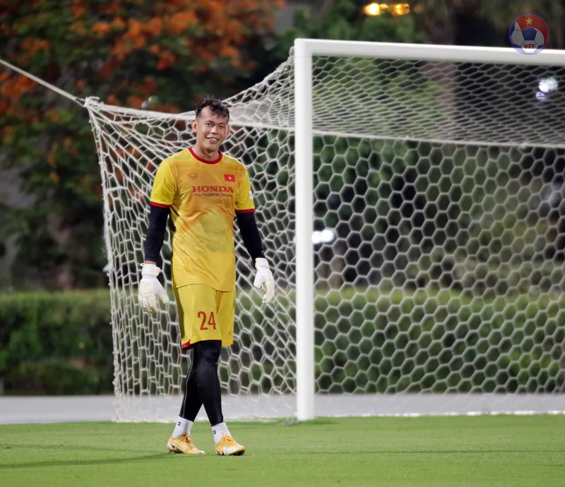 Tấn Trường được đánh giá cao về khả năng bắt chính tại đội tuyển Việt Nam. Ảnh: VFF