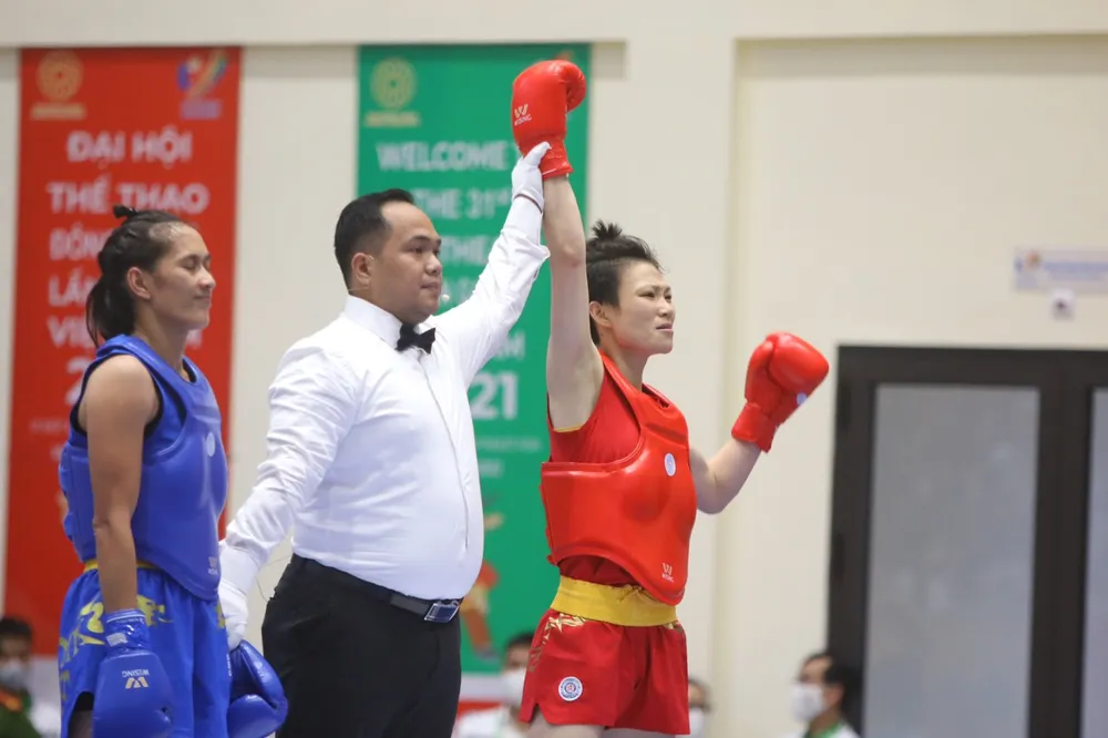 Đội tuyển tán thủ Wushu Việt Nam giành đến 6 tấm HC vàng SEA Games 31. ẢNH: DŨNG PHƯƠNG