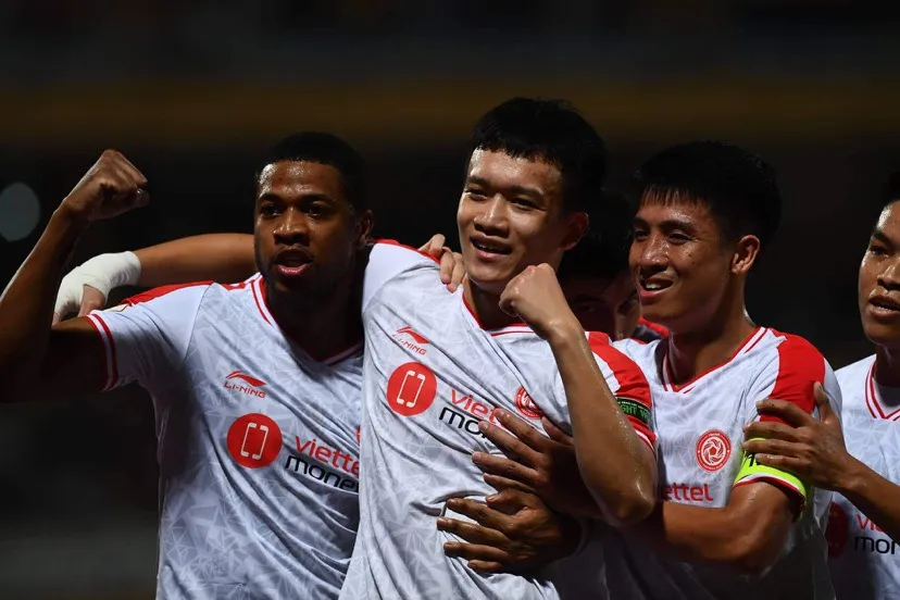 Niềm vui chiến thắng của Viettel FC. ẢNH: MINH HOÀNG