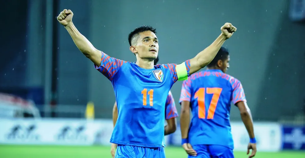 Tiền đạo Sunil Chhetri là kỷ lục gia của bóng đá Ấn Độ