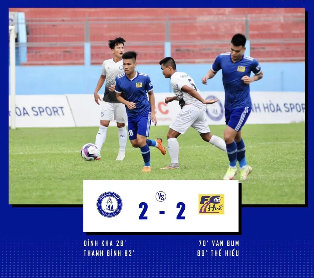 Khánh Hòa bị Huế cầm chân với tỷ số 2-2