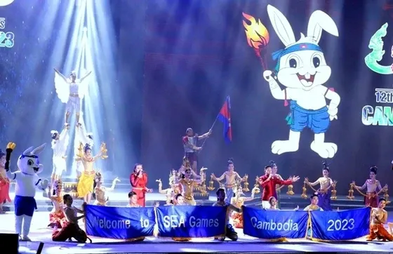 Campuchia lan tỏa hình ảnh quốc gia thông qua lễ khai mạc SEA Games 32. ẢNH: SAT.