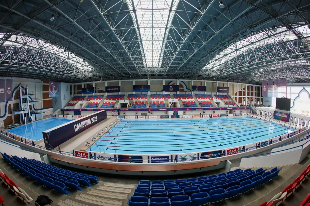Cung thể thao dưới nước Morodok Techo với diện tích 3,6 hecta, có thể chứa lên đến 6.000 người. ẢNH: QUỲNH MAI