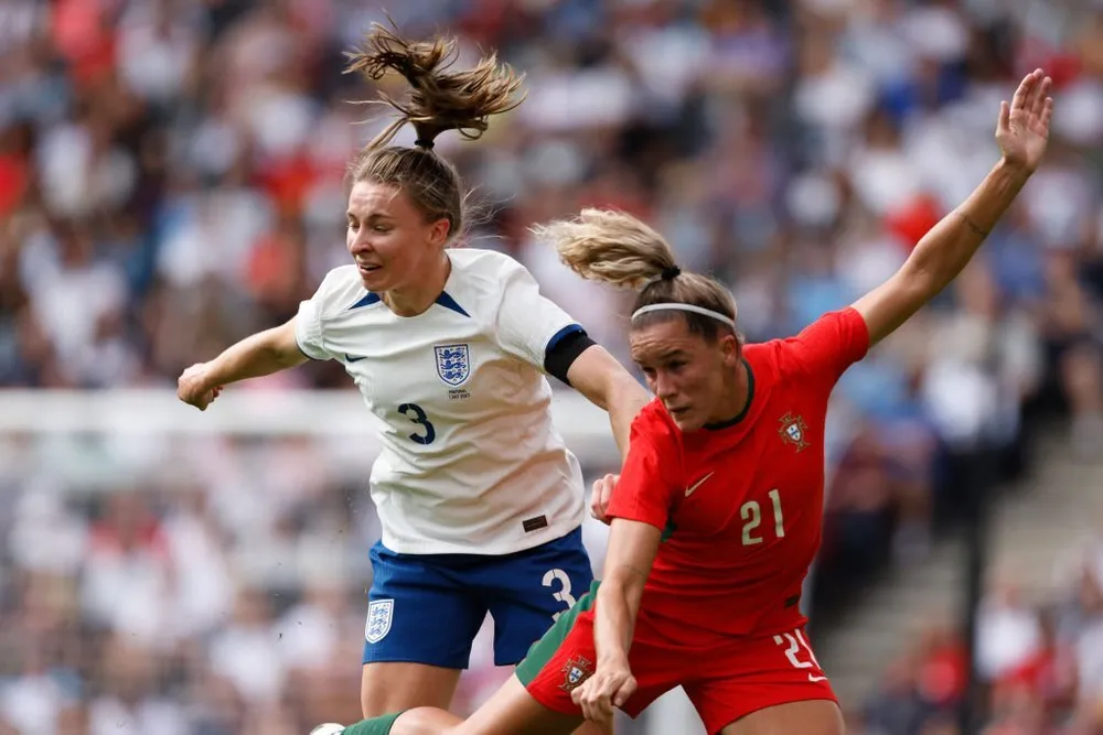 Đội tuyển nữ Bồ Đào Nha cầm hòa đương kim vô địch EURO nữ 2022 Anh. ẢNH: GETTY