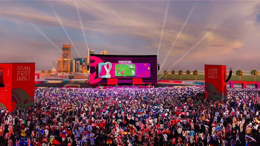 Một Fan Zone ở World Cup 2022 tại Qatar. 