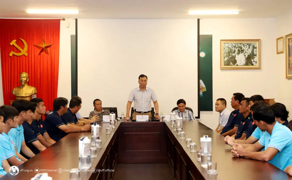 Chủ tịch VFF Trần Quốc Tuấn gửi những lời động viên, nhắn nhủ và giao nhiệm vụ cho U23 Việt Nam trước thềm Giải U23 Đông Nam Á 2023.