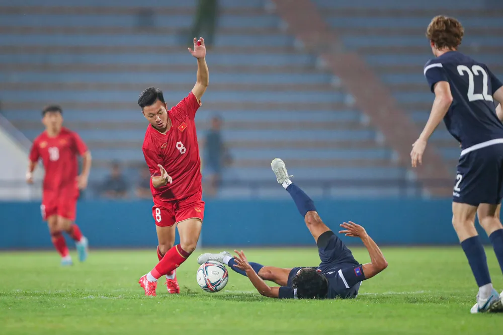 U23 Việt Nam khởi đầu thuận lợi ở vòng loại Giải U23 châu Á 2024. ẢNH: MINH HOÀNG