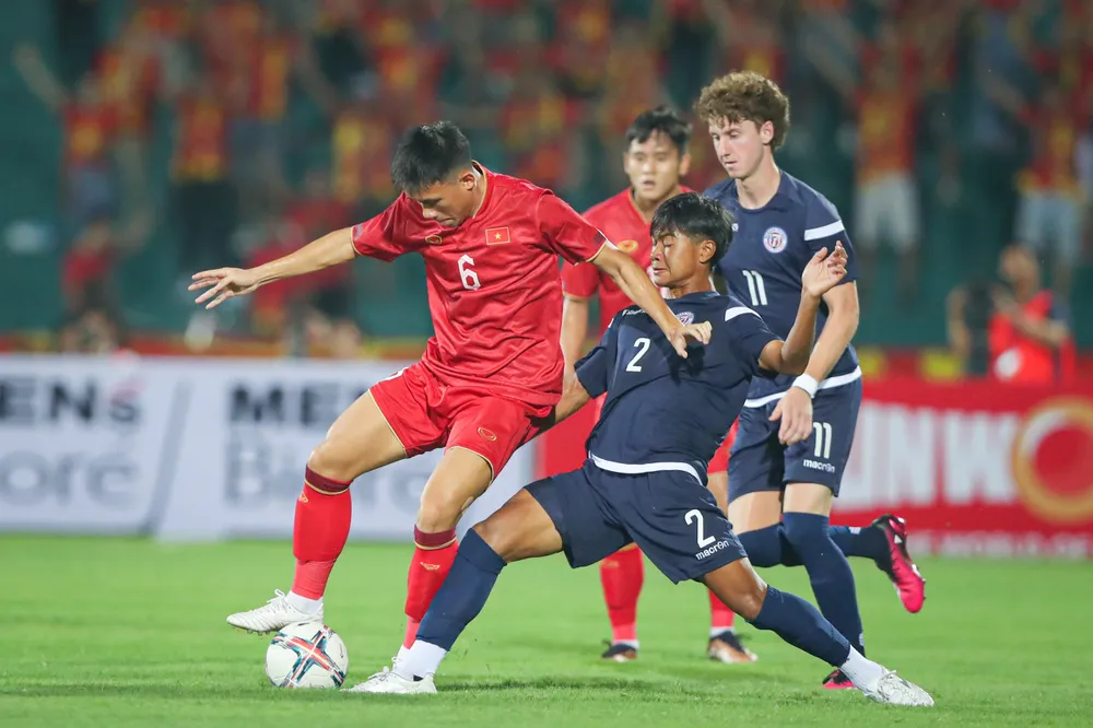 Võ Hoàng Minh Khoa là tân binh của U23 Việt Nam ở vòng loại Giải U23 châu Á 2024. ẢNH: MINH HOÀNG