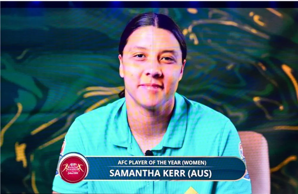 Nữ tuyển thủ Australia Samantha Kerr được xướng tên cho hạng mục Cầu thủ nữ xuất sắc nhất AFC năm 2022