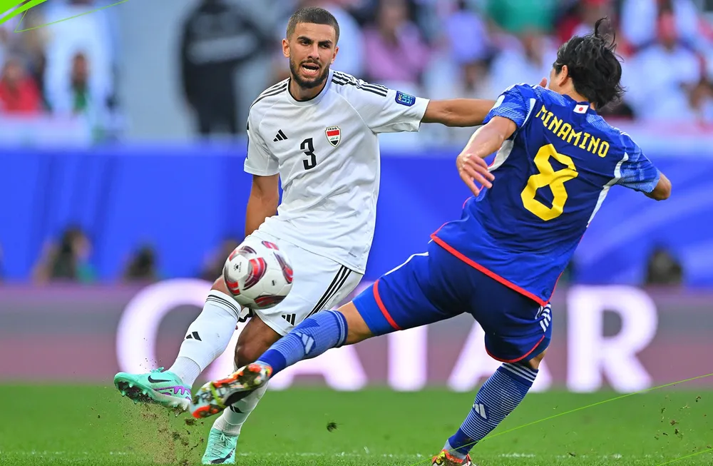 Minamino cùng các tuyển thủ Nhật Bản thi đấu đầy bế tắc trước khi đón nhận thất bại trước Iraq. ẢNH: AFC 