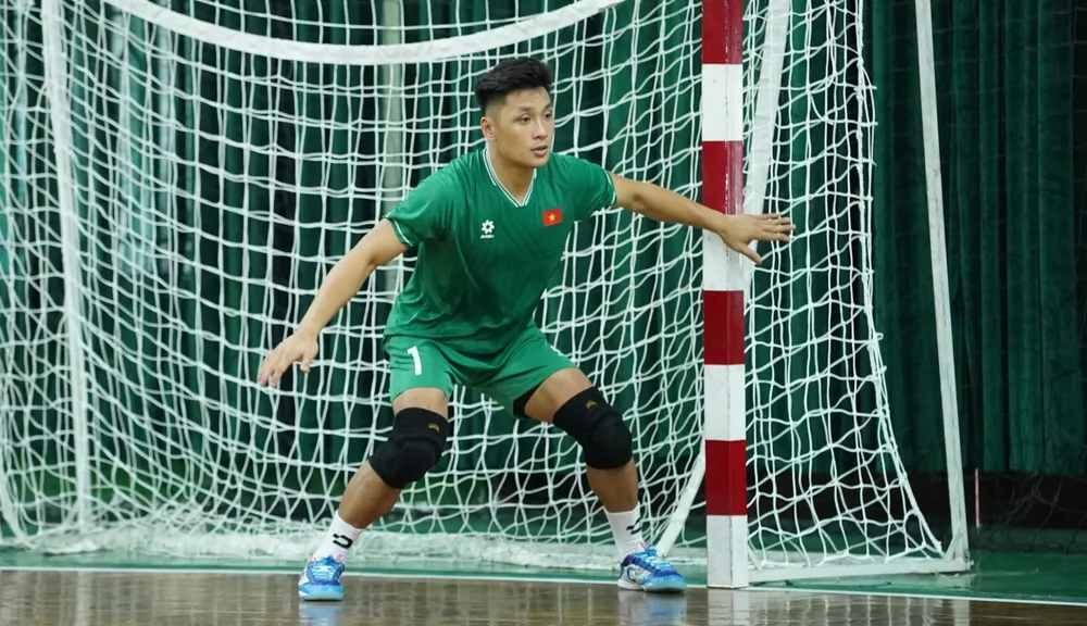 Thủ môn Hồ Văn Ý đánh giá cao nền tảng kỹ thuật, tốc độ và sự nhanh nhẹn của các đồng đội ở đội tuyển futsal Việt Nam. ẢNH: TÂM HÀ