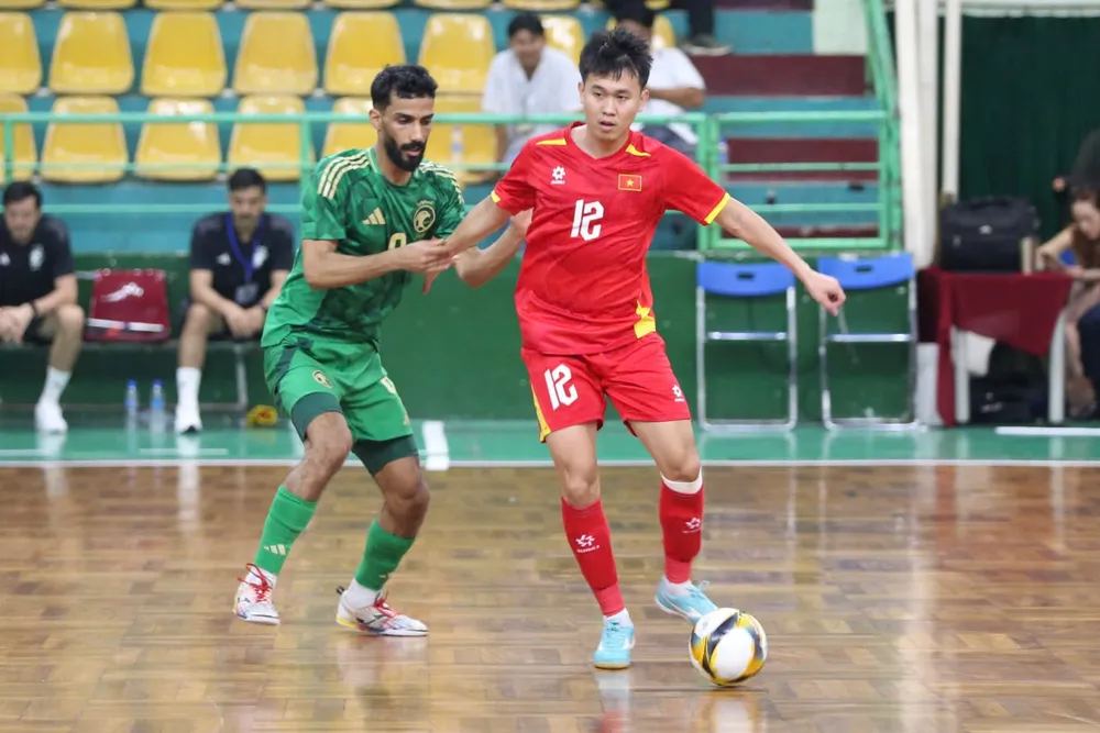 Đội tuyển futsal Việt Nam thắng Saudi Arabia cả 2 trận giao hữu tại TPHCM. ẢNH: ANH TRẦN 