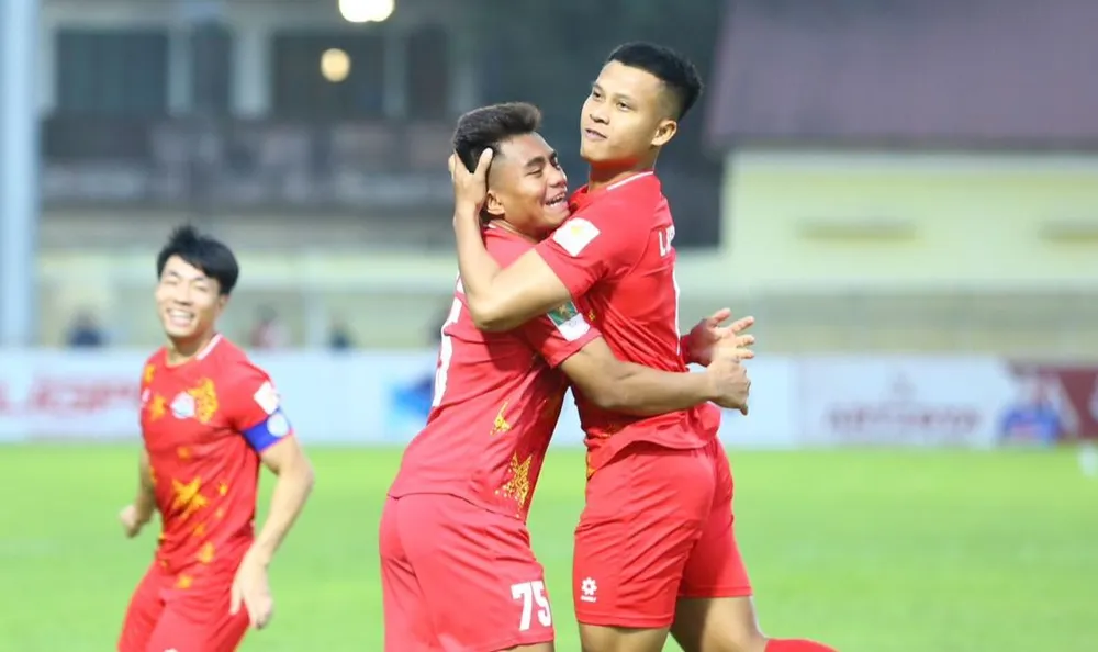 Tiền đạo người Huế Hồ Thanh Minh mang chiến thắng về cho PVF. Ảnh: PVF