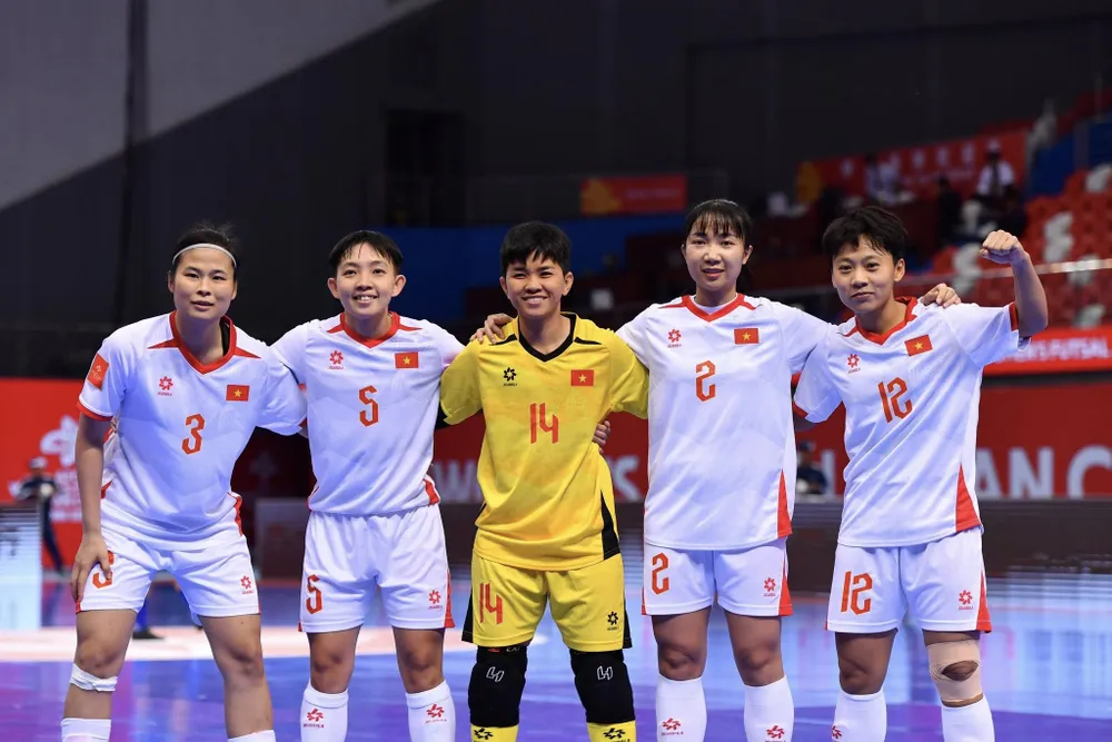 CLB futsal nữ Thái Sơn Nam TPHCM là nòng cốt chính của đội tuyển futsal nữ Việt Nam. ẢNH: AFC 